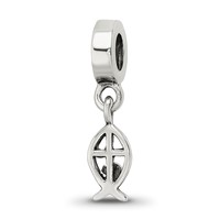 Sterling Silver Reflections Ichthus Dangle Bead view 5