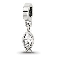 Sterling Silver Reflections Ichthus Dangle Bead view 1