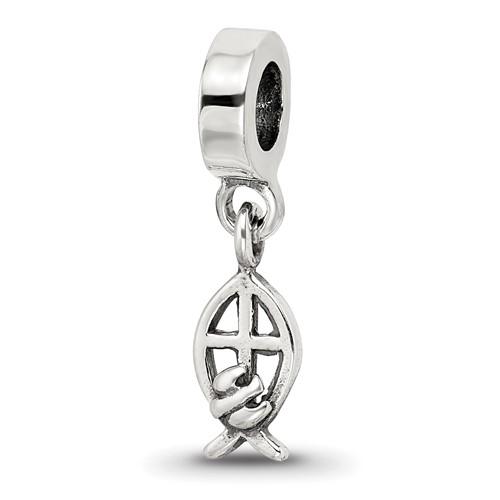 Sterling Silver Reflections Ichthus Dangle Bead