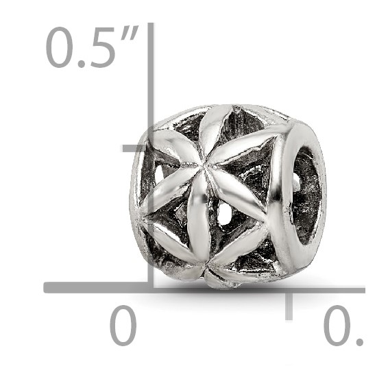 Sterling Silver Reflections Floral Cut Out Bali Bead