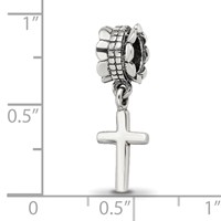 Sterling Silver Reflections Plain Cross Dangle Bead view 3