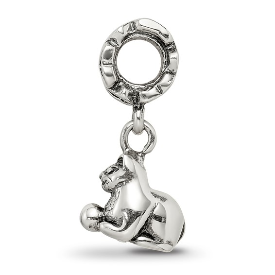 Sterling Silver Reflections Kitten with Ball Dangle Bead