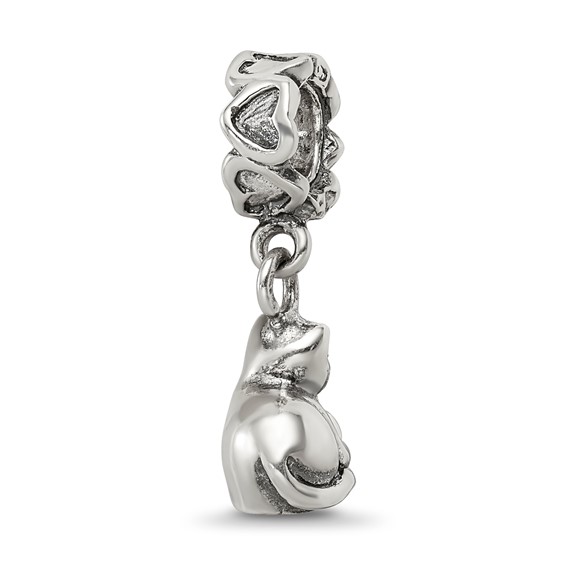 Sterling Silver Reflections Kitten with Ball Dangle Bead
