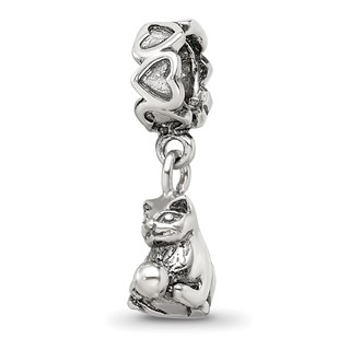 Sterling Silver Reflections Kitten with Ball Dangle Bead