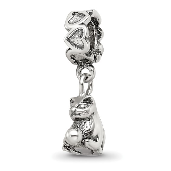 Sterling Silver Reflections Kitten with Ball Dangle Bead