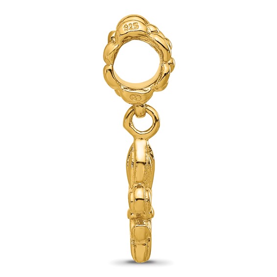 Sterling Silver Reflections Gold-plated Fleur De Lis Dangle Bead