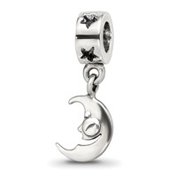 Sterling Silver Reflections Crescent Moon Dangle Bead view 1