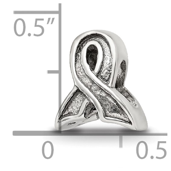 Sterling Silver Reflections Awareness Ribbon Bead