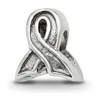 Sterling Silver Reflections Awareness Ribbon Bead view 1