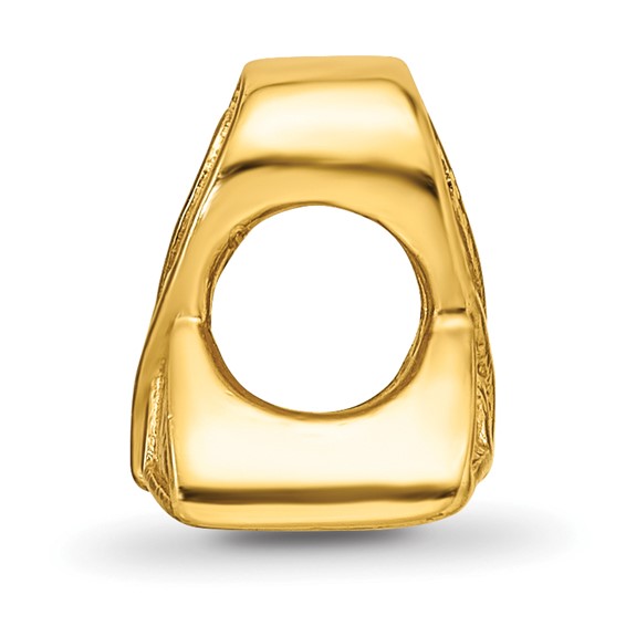 Sterling Silver Gold-plated Reflections Awareness Ribbon Bead