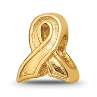 Sterling Silver Gold-plated Reflections Awareness Ribbon Bead view 1