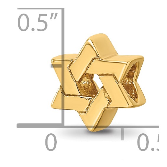 Sterling Silver Gold-plated Reflections Star of David Bead