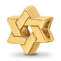 Sterling Silver Gold-plated Reflections Star of David Bead view 1