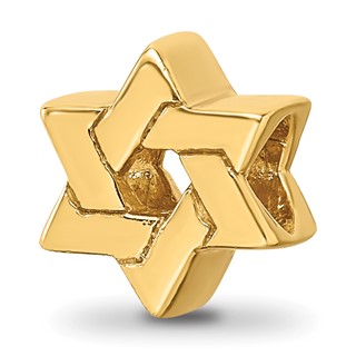 Sterling Silver Gold-plated Reflections Star of David Bead