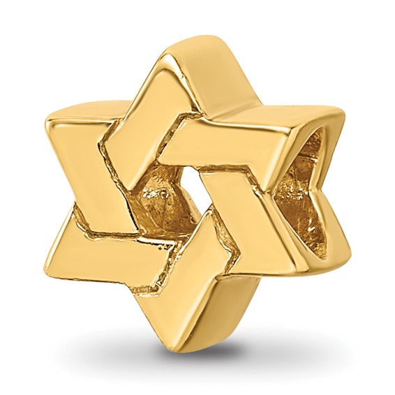 Sterling Silver Gold-plated Reflections Star of David Bead