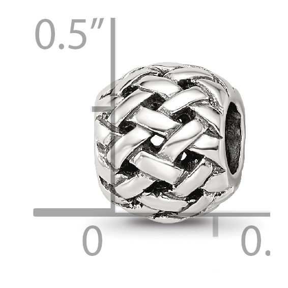 Sterling Silver Reflections Basketweave Bali Bead