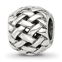 Sterling Silver Reflections Basketweave Bali Bead view 1