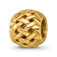 Sterling Silver Gold-plated Reflections Basketweave Bali Bead view 1