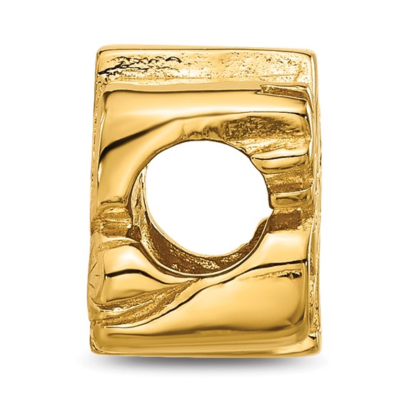 Sterling Silver Reflections Gold-plated Number 1 Mom Floral Bead