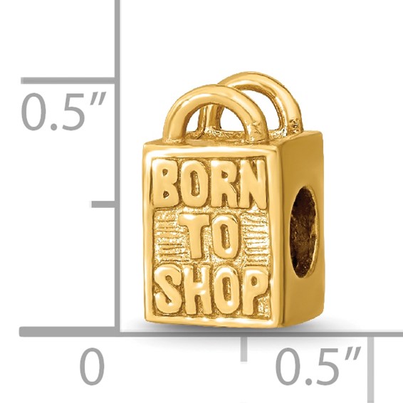 Sterling Silver Gold-plated Reflections Born to Shop Bead