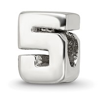 Sterling Silver Reflections Numeral 5 Bead view 1