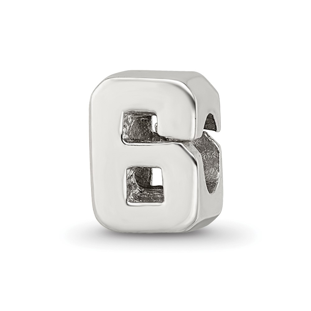 Sterling Silver Reflections Number 6 Bead
