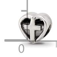 Sterling Silver Reflections Kids Heart with Cross Bead view 4