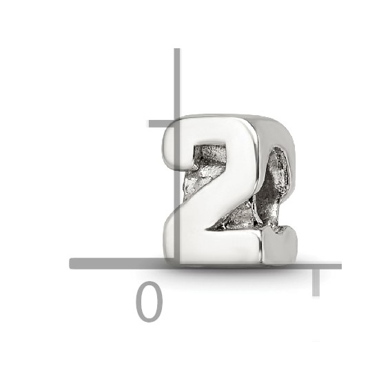 Sterling Silver Reflections Kids Number 2 Bead