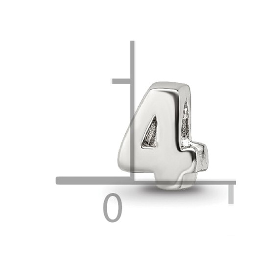 Sterling Silver Reflections Kids Number 4 Bead