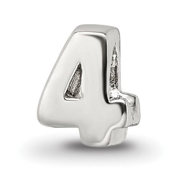 Sterling Silver Reflections Kids Number 4 Bead