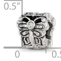 Sterling Silver Reflections Butterfly W CZ Bali Bead view 5