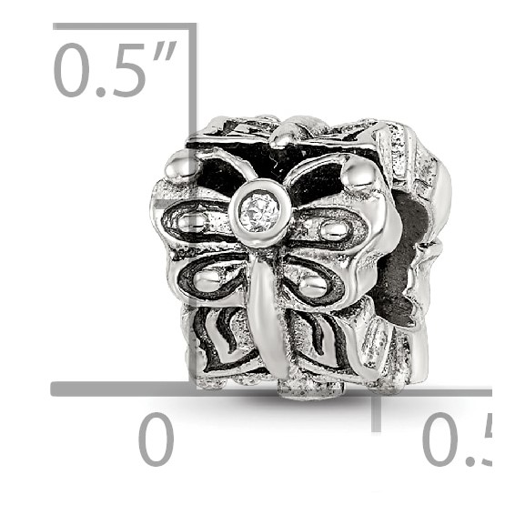 Sterling Silver Reflections Butterfly w/CZ Bali Bead