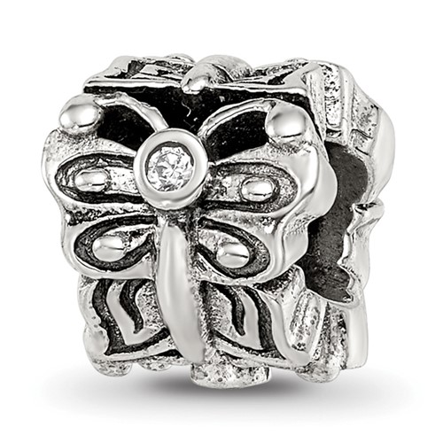 Sterling Silver Reflections Butterfly with CZ Bali Bead