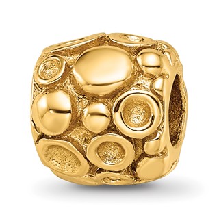 Sterling Silver Gold-plated Reflections Dots Bali Bead