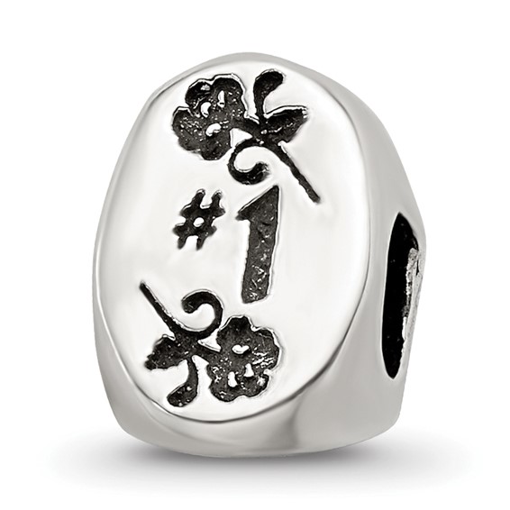 Sterling Silver Reflections #1 Mom Trilogy Oval Bead