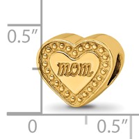 Sterling Silver Gold-plated Reflections Mom Heart Bead view 4
