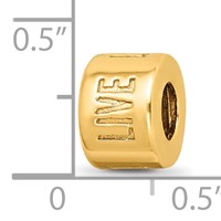 Sterling Silver Gold-plated Reflections Live Laugh Love Spacer Bead view 5