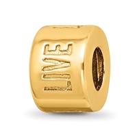 Sterling Silver Gold-plated Reflections Live Laugh Love Spacer Bead view 1