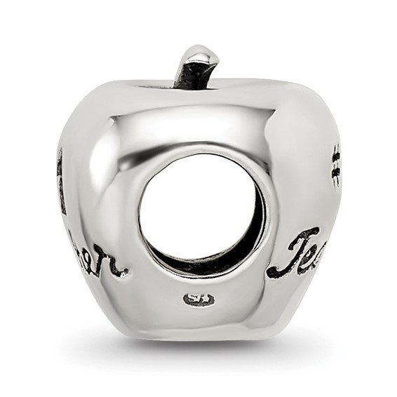 Sterling Silver Reflections #1 Teacher on Apple Bead