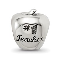 Sterling Silver Reflections #1 Teacher on Apple Bead view 3