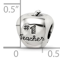 Sterling Silver Reflections #1 Teacher on Apple Bead view 4