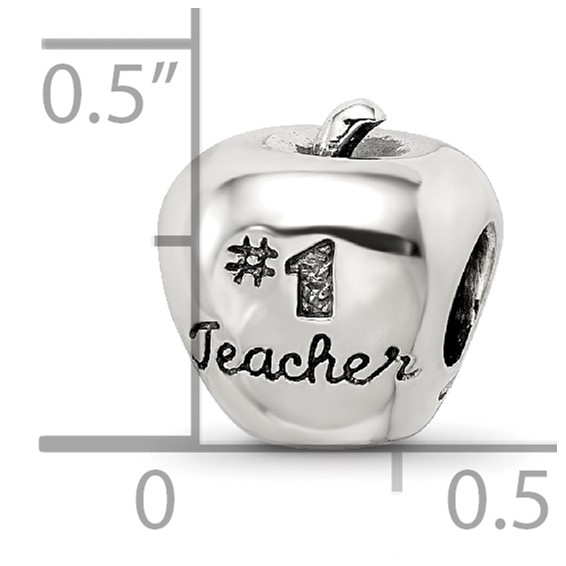 Sterling Silver Reflections #1 Teacher on Apple Bead