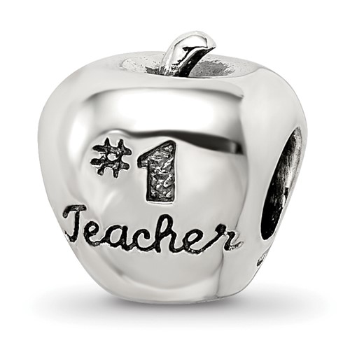 Sterling Silver Reflections #1 Teacher on Apple Bead