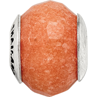 Sterling Silver Reflections Peach Quartz Stone Bead view 4