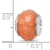 Sterling Silver Reflections Peach Quartz Stone Bead view 5
