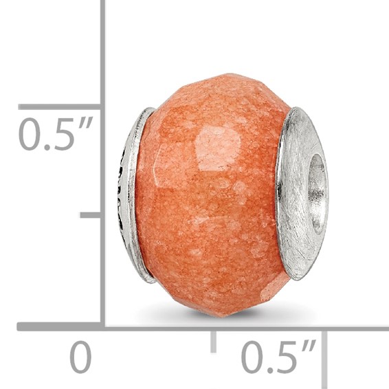 Sterling Silver Reflections Peach Quartz Stone Bead