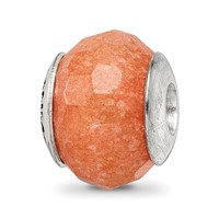 Sterling Silver Reflections Peach Quartz Stone Bead view 1