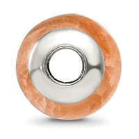 Sterling Silver Reflections Peach Cracked Agate Stone Bead view 2