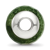 Sterling Silver Reflections Dark Green Quartz Stone Bead view 2
