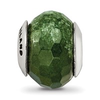 Sterling Silver Reflections Dark Green Quartz Stone Bead view 3